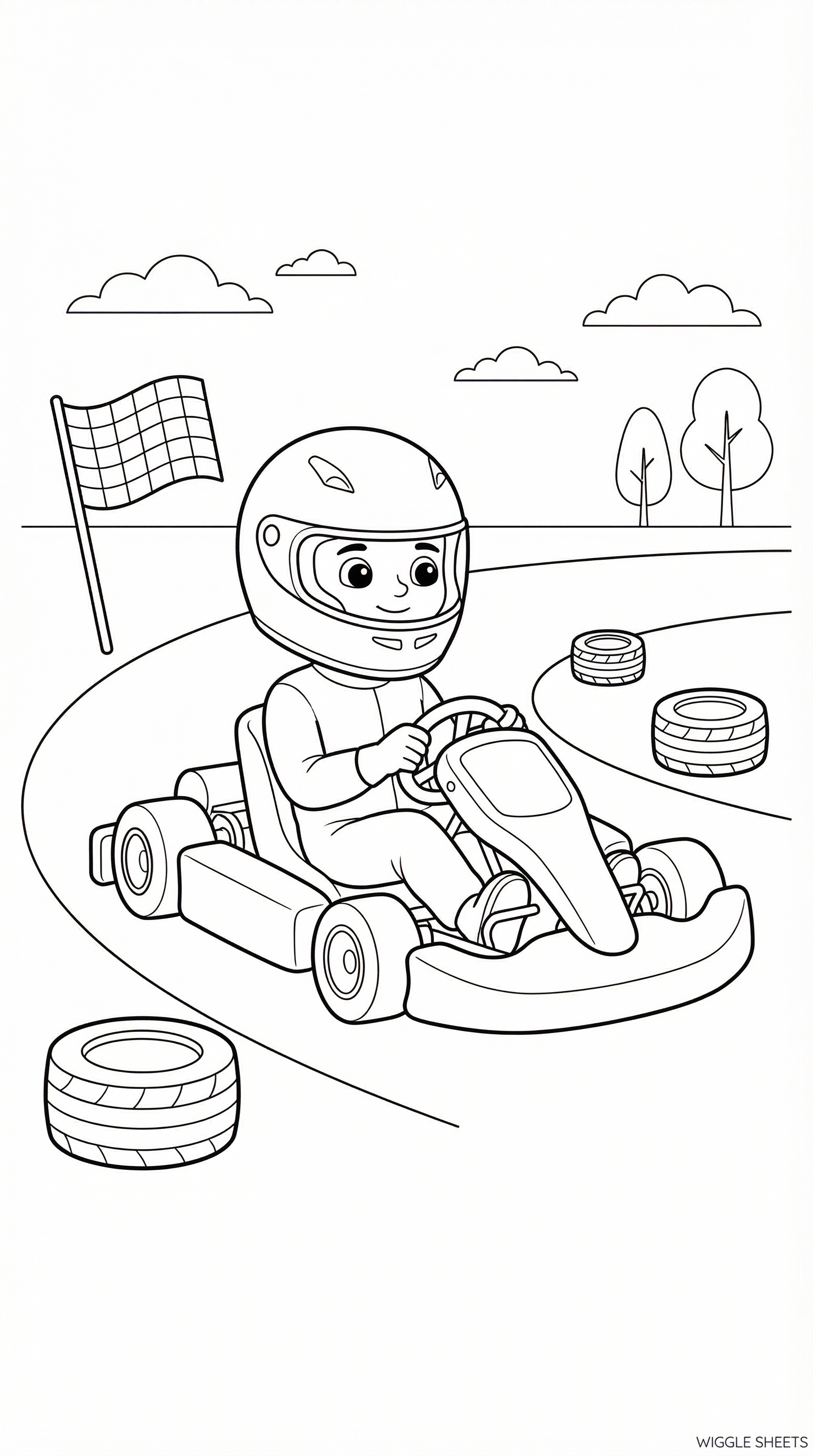 Helmet Driver Coloring Page